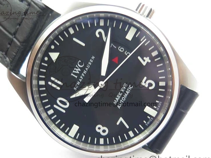 MIROTIME 0504 Affordable Mark XVII IW326501 FKF 1:1 Best Edition Black Dial on Black Leather Strap 7131